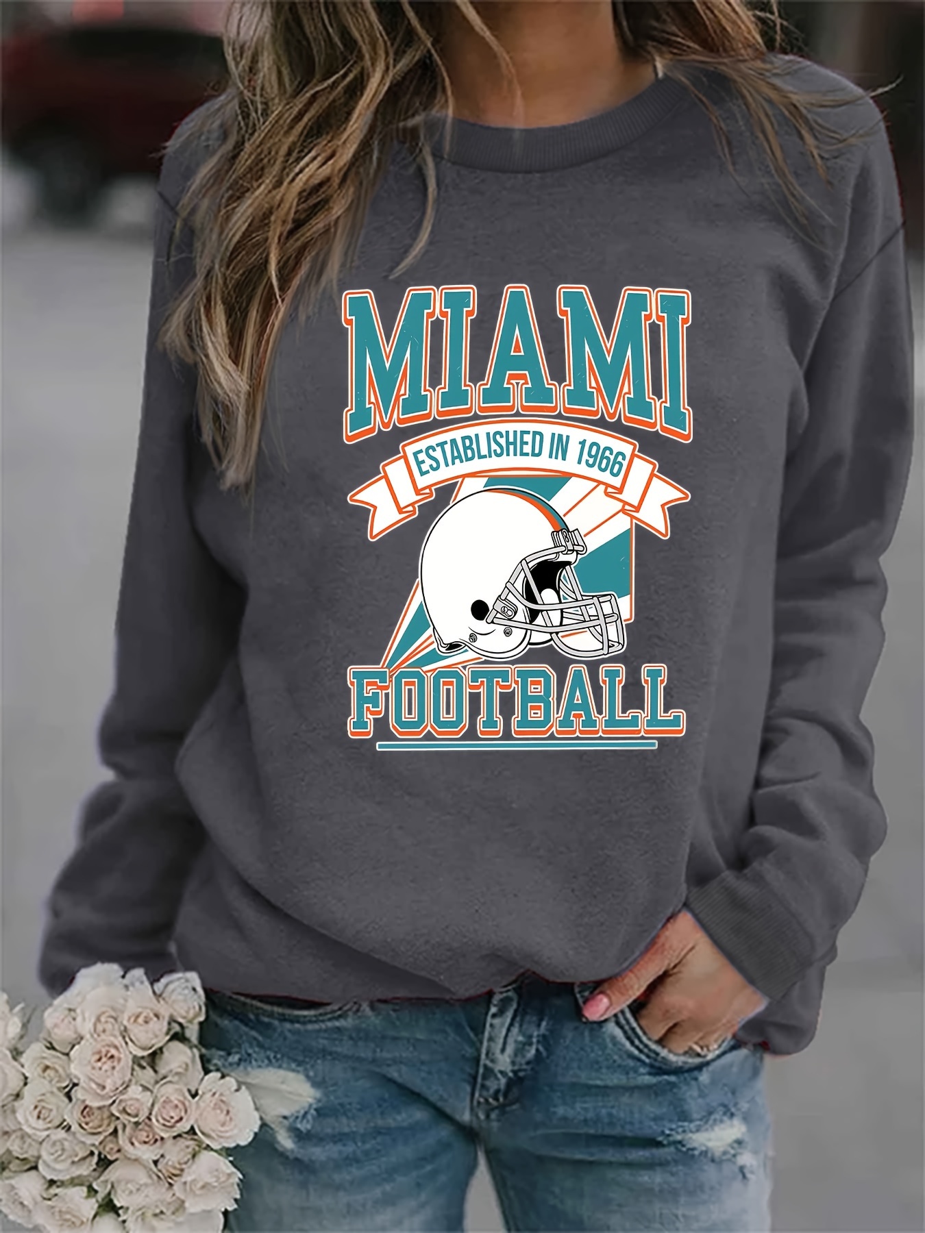 Vintage Miami Football Crewneck Sweatshirt Miami Football 