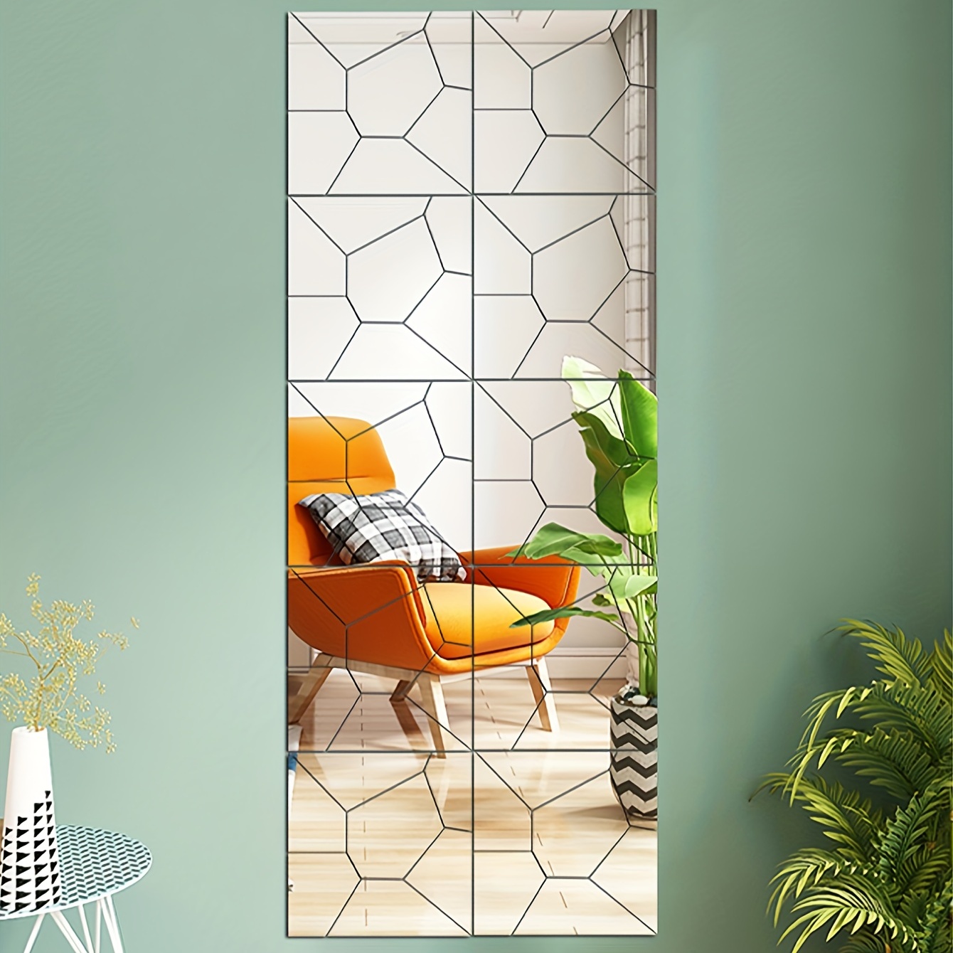 Rhombus Mirror Wall Sticker Acrylic Adhesive Mirror Tiles - Temu
