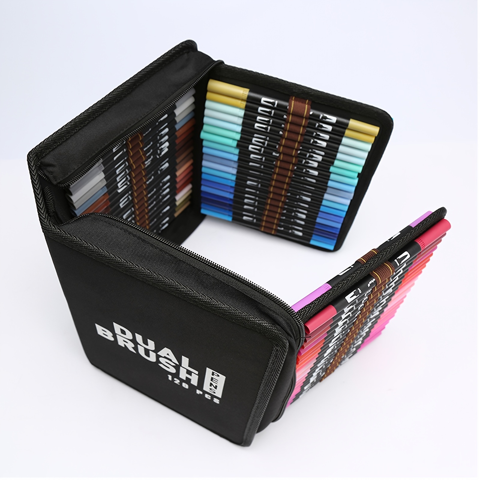 Tongfushop 100 Colored Marker Set, 1 Second Quickly Drying Marker Pens,  Double Tip Markers for Artists, with Black Carrying Case Storage Bas on  OnBuy