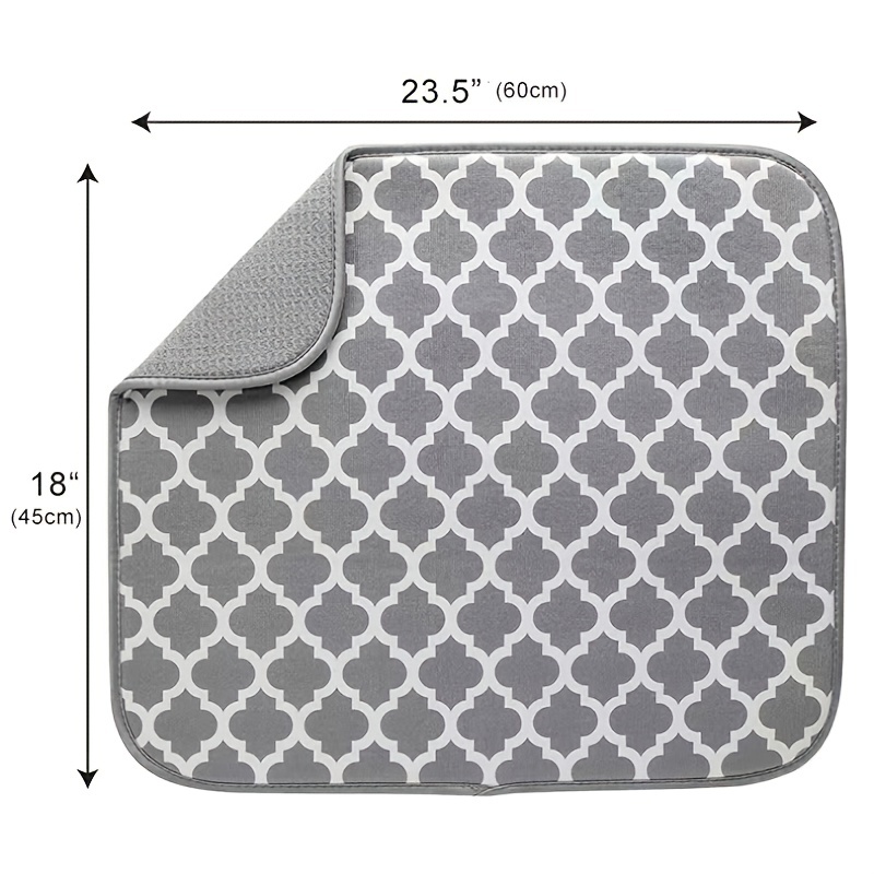 Dish Drying Mat for Kitchen Counter - 15 x 20 inch Microfiber Dish Mat  Absorbent Drying Pad Dish Drainer Mats for Countertop Heat-resistant and  ECO