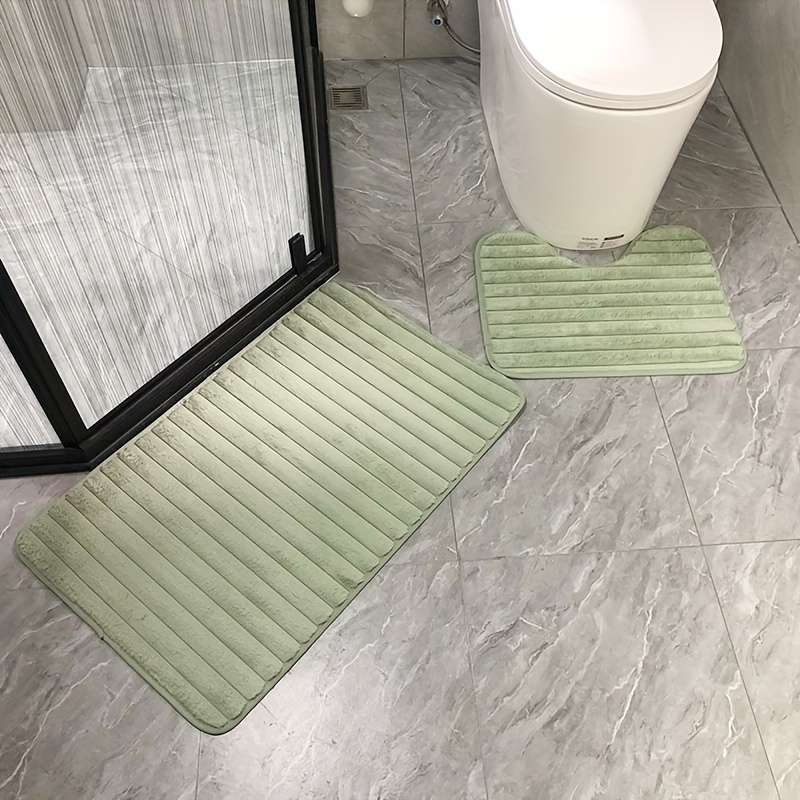 Bathroom Absorbent Floor Mat, Non-slip Quick-drying Anti-dirty Bathroom Mat,  Thickened Door Mat, Coral Fleece Carpet, Household Three-piece Set - Temu