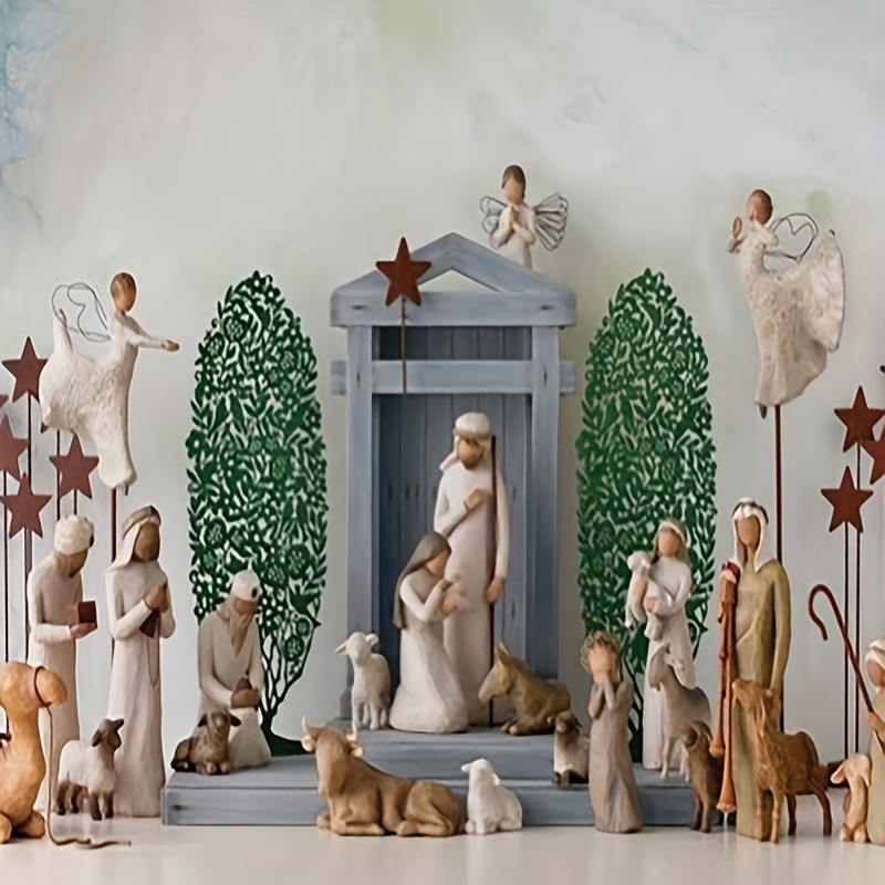 Statue Nativity Scene Set Baby Jesus Manger Christmas Crib Figurines  Miniatures Ornament Church Xmas Gift Home Decoration - Figurines &  Miniatures - AliExpress