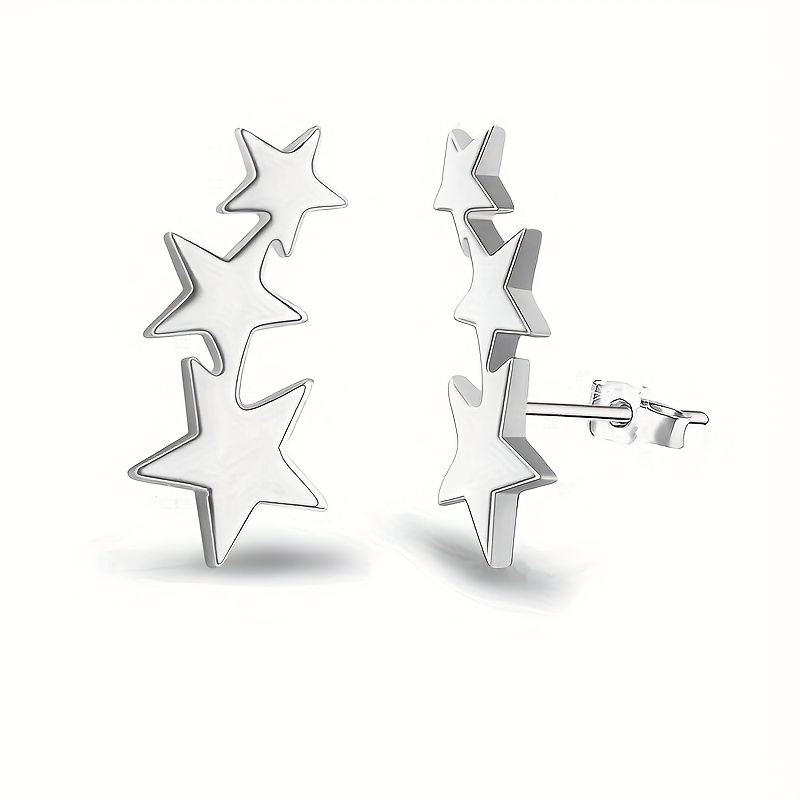 Men's Stainless Steel Star Shape Stud Earrings