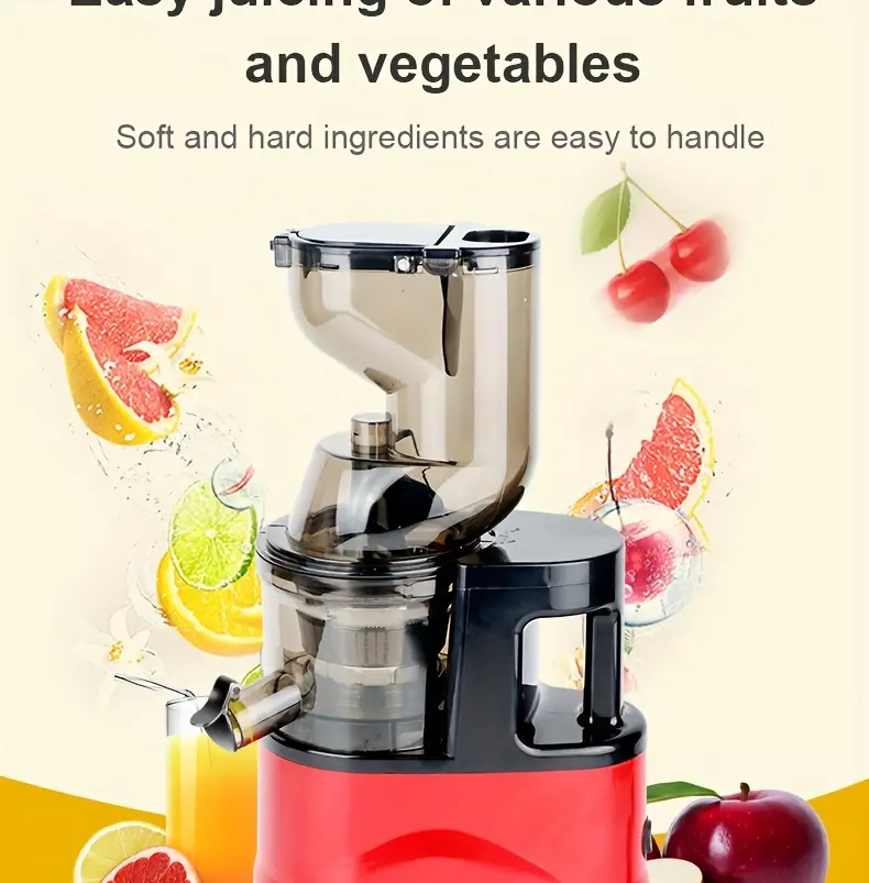 1pc juicer machines cold press juicer masticating juicer perfect for orange apples citrus juicing wide chute for easy fruit and vegetable intake for kitchen details 9