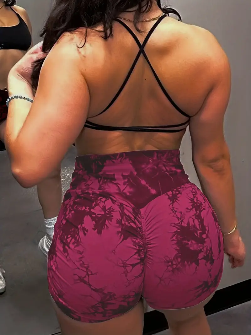 Tie Dye Workout Shorts Women Scrunch Butt Lifting High - Temu Canada