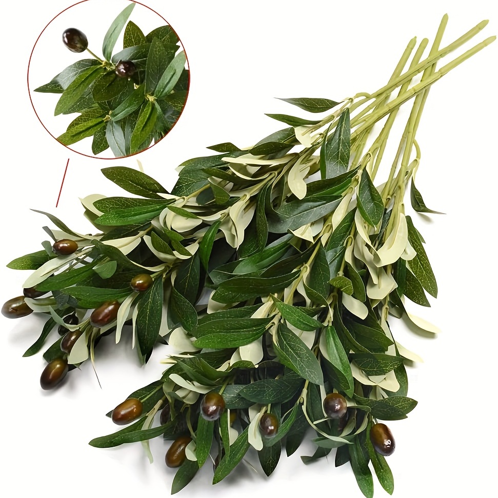 Rama de olivo artificial KONSTANTINOS, con aceitunas, difícilmente  inflamable, 50cm