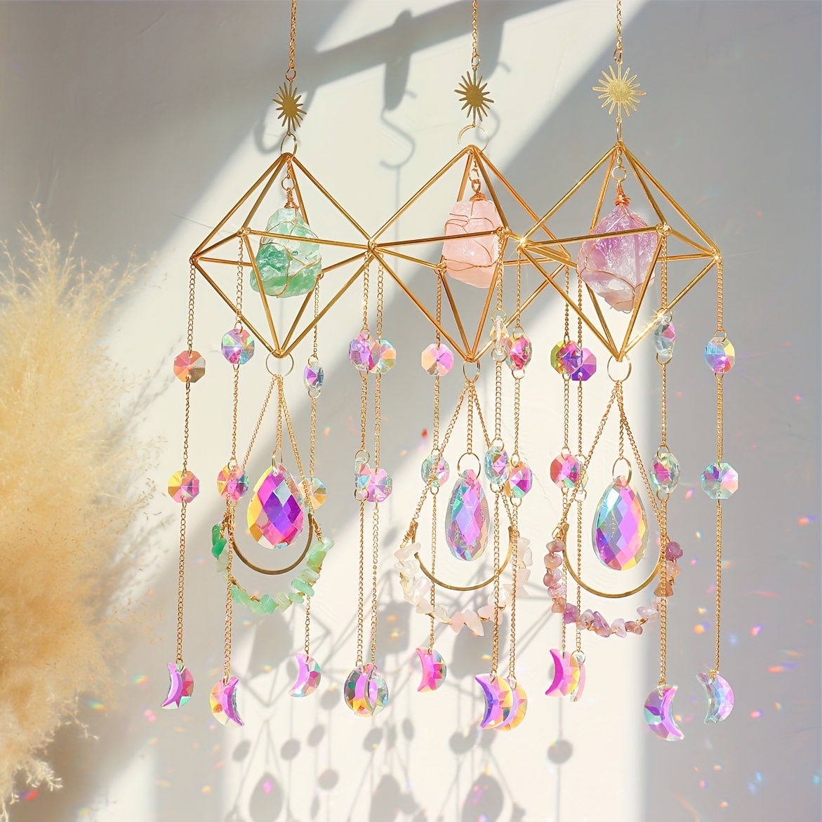 Circle Crystal Sun Catchers Hanging Suncatchers With Glass - Temu