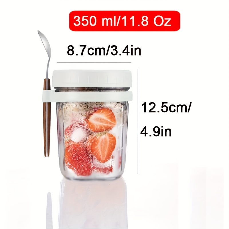 Xigugo Overnight Oats Container with Lid and Spoon, Overnight Oats