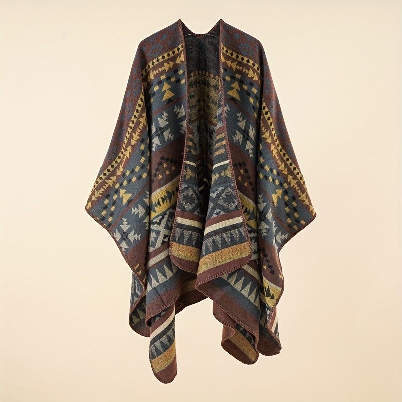 Warm Sunscreen Shawl Casual Open Front Poncho Cape Large Inelastic Cardigan