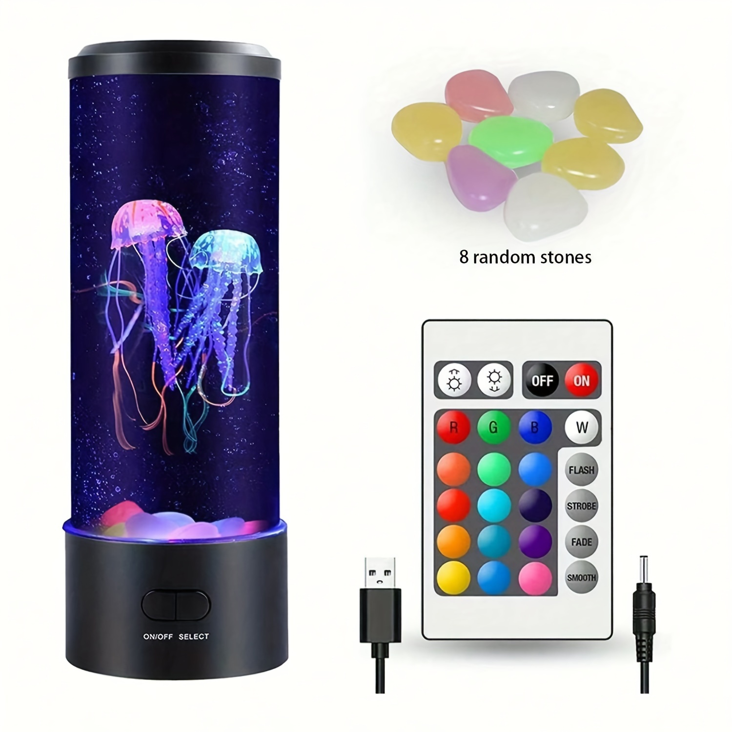 

1pc Color-changing Jellyfish Lava Lamp - Battery Or Usb Powered Smart Home Light