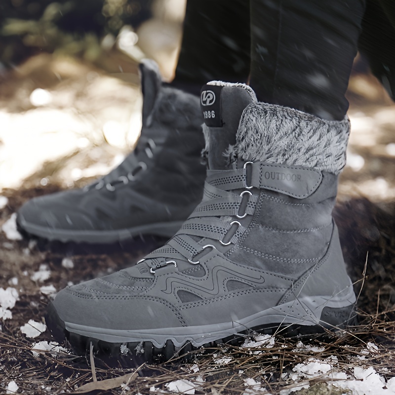 Stivali Da Neve Alti Da Uomo, Caldi E Accoglienti In Pile, Antiscivolo,  Comodi Stivaletti Alla Caviglia, Scarpe Da Trekking Foderate In Peluche