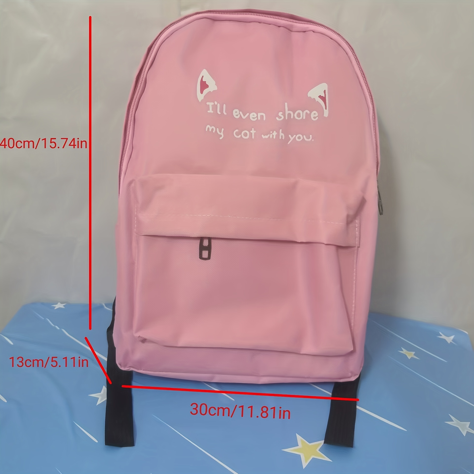 Girl's Canvas School Backpack & Pencil Case - Preppy Pink