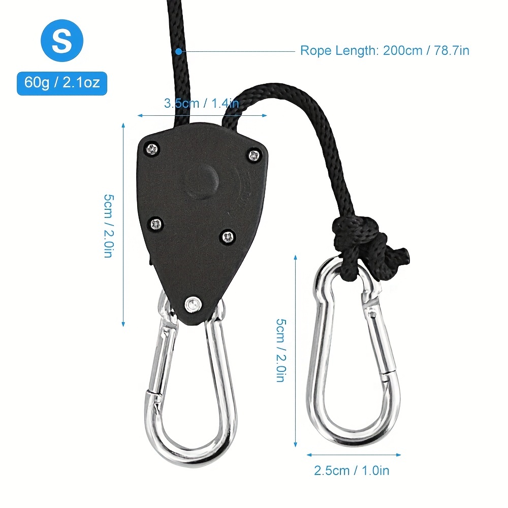2pcs 1 8 Inch Heavy Duty Adjustable Rope Hanger Pulley Ratchets Kayak Canoe  Boat Bow Stern Rope Lock Tie Strap, Save Money Temu