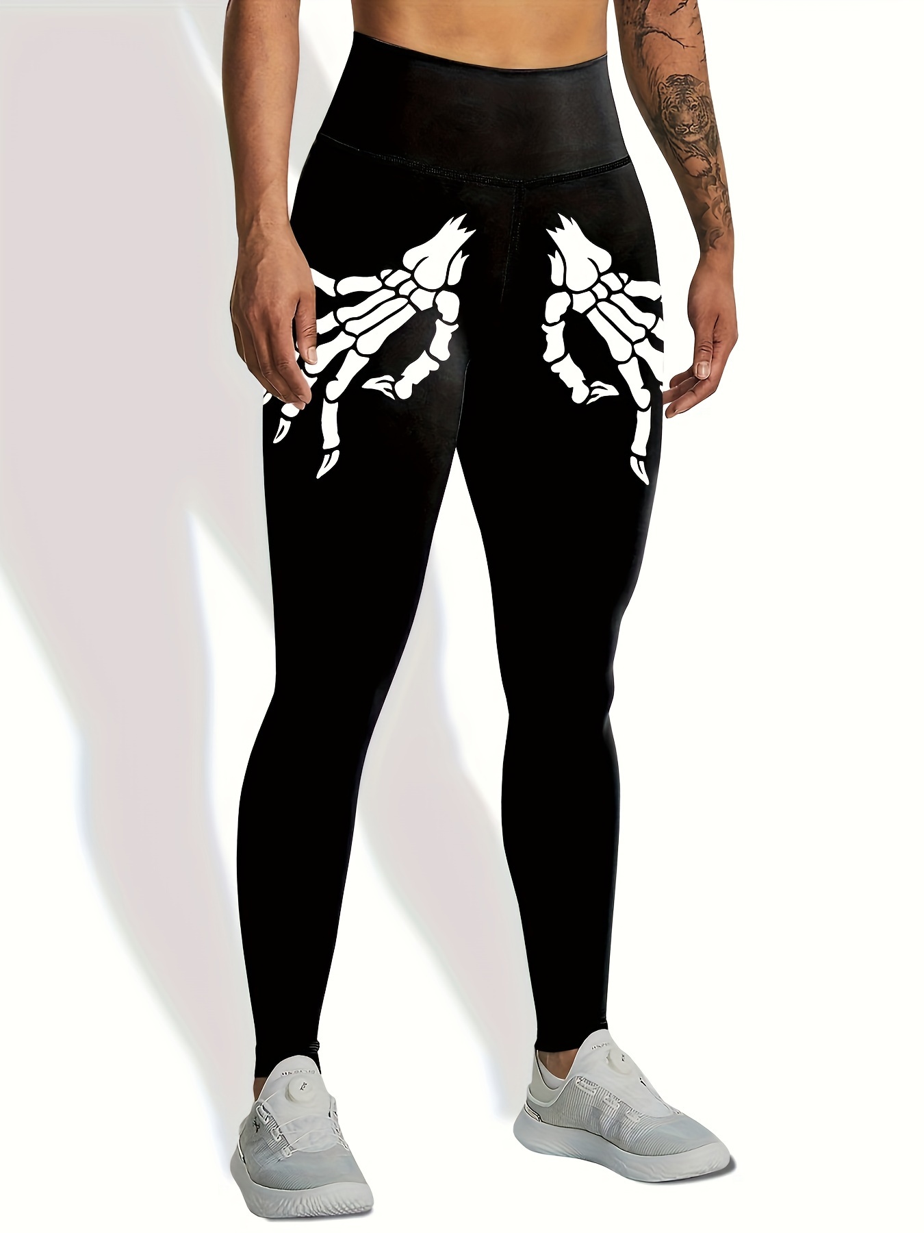 Skeleton Hands Butt Lifting Yoga Pants High Stretch Running - Temu