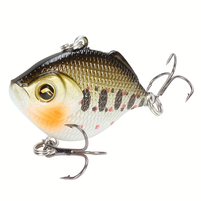 5g Realistic VIB Fishing Lure Artificial 3D Eyes Bait Fishing Gear  Accessories for Bass FreshwaterGreen Body and Black Stripes