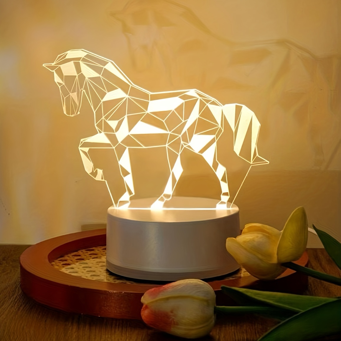 Lampe d'illusion 3d Led veilleuse pour enfants lampe de Table cheval pour  chambre vacances noël lumières décoration cadeaux pour enfants - AliExpress