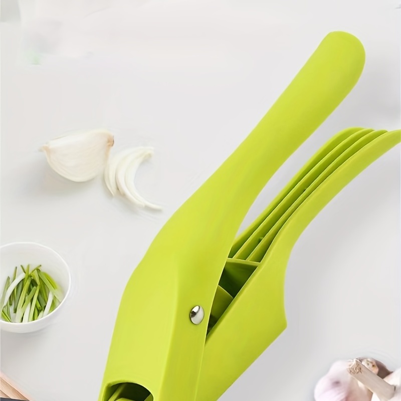 New Garlic Perfection Garlic Press Mincer Slicer Chopper with Store 2 Blades, Green