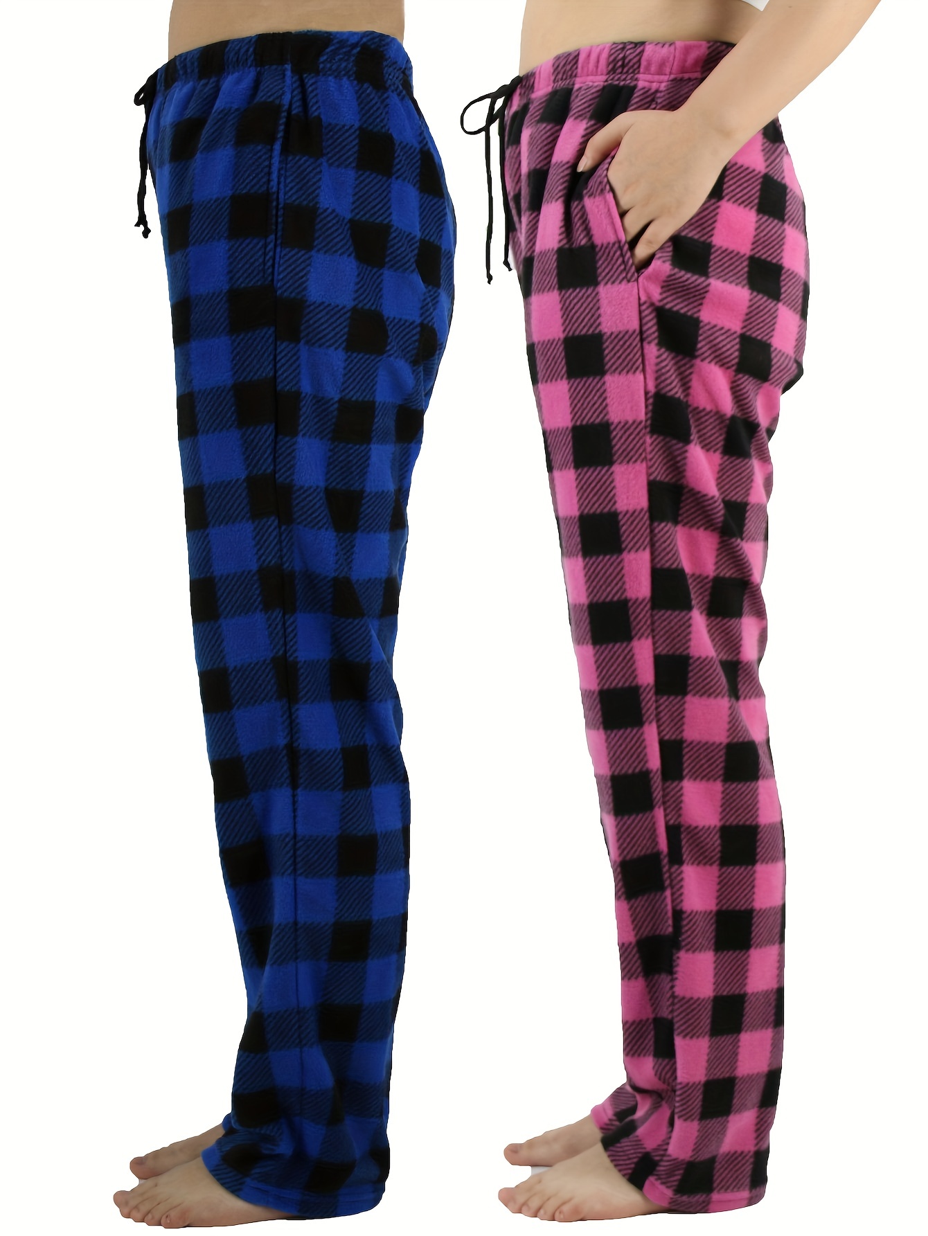 Plus Size Women Lounge Pants Modal Cotton Comfy Homewear Loose Wide Leg  Sleepwear Pajama Plaid Trousers 5xl 4xl Xxxl Black Pink