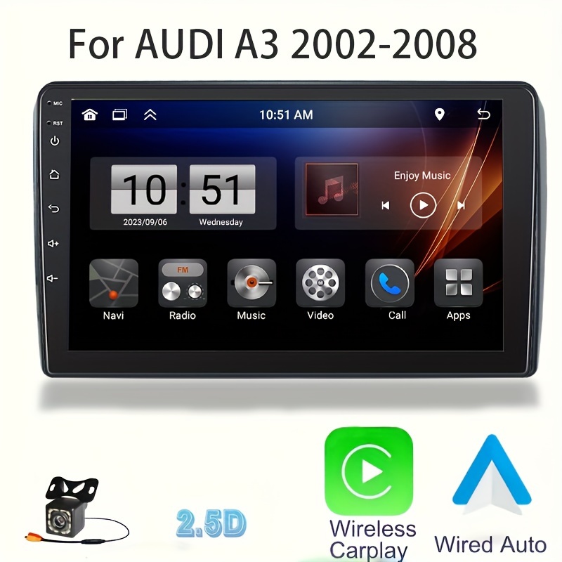 Autoradio Android Audi A3 8P 2003 a 2011 2 DIN 7 HD GPS Carplay