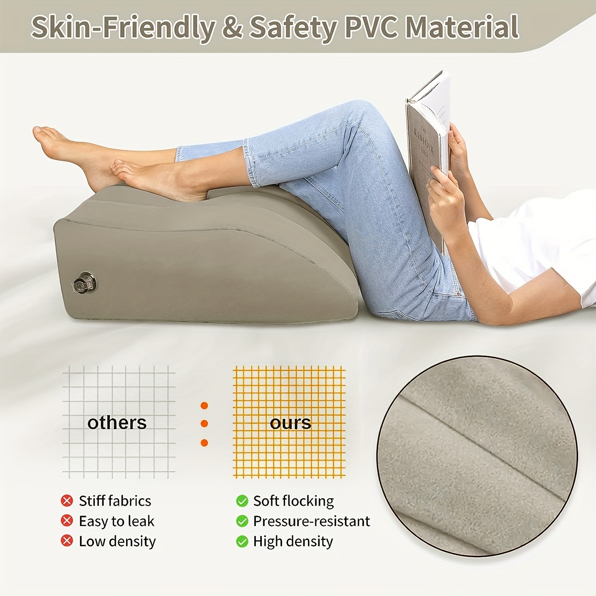 Leg Elevation Foam Wedge Pillow For Leg Knee Hip & Lower Back Pain