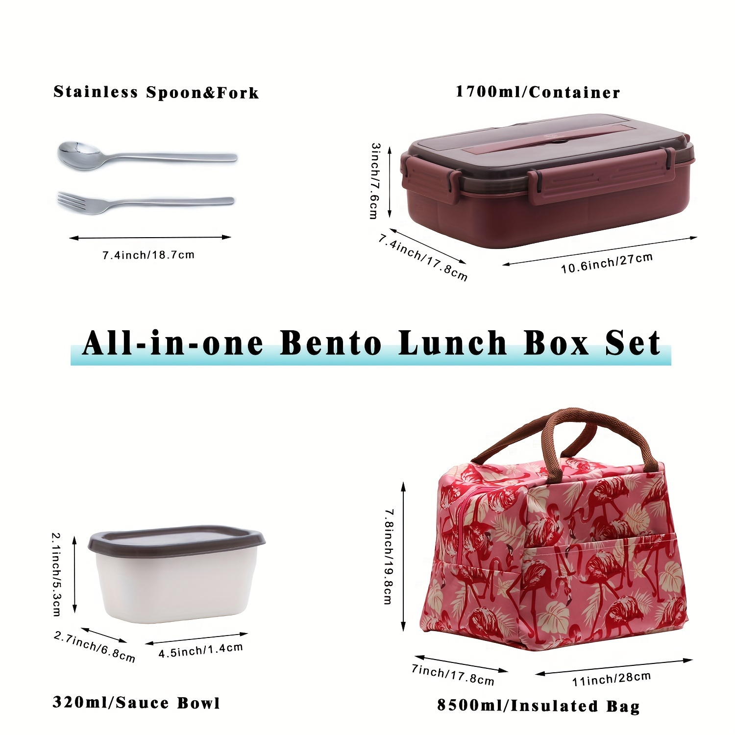 Bento Lunch Box Niños Adultos 4 Compartimentos 1000ml Diseño - Temu