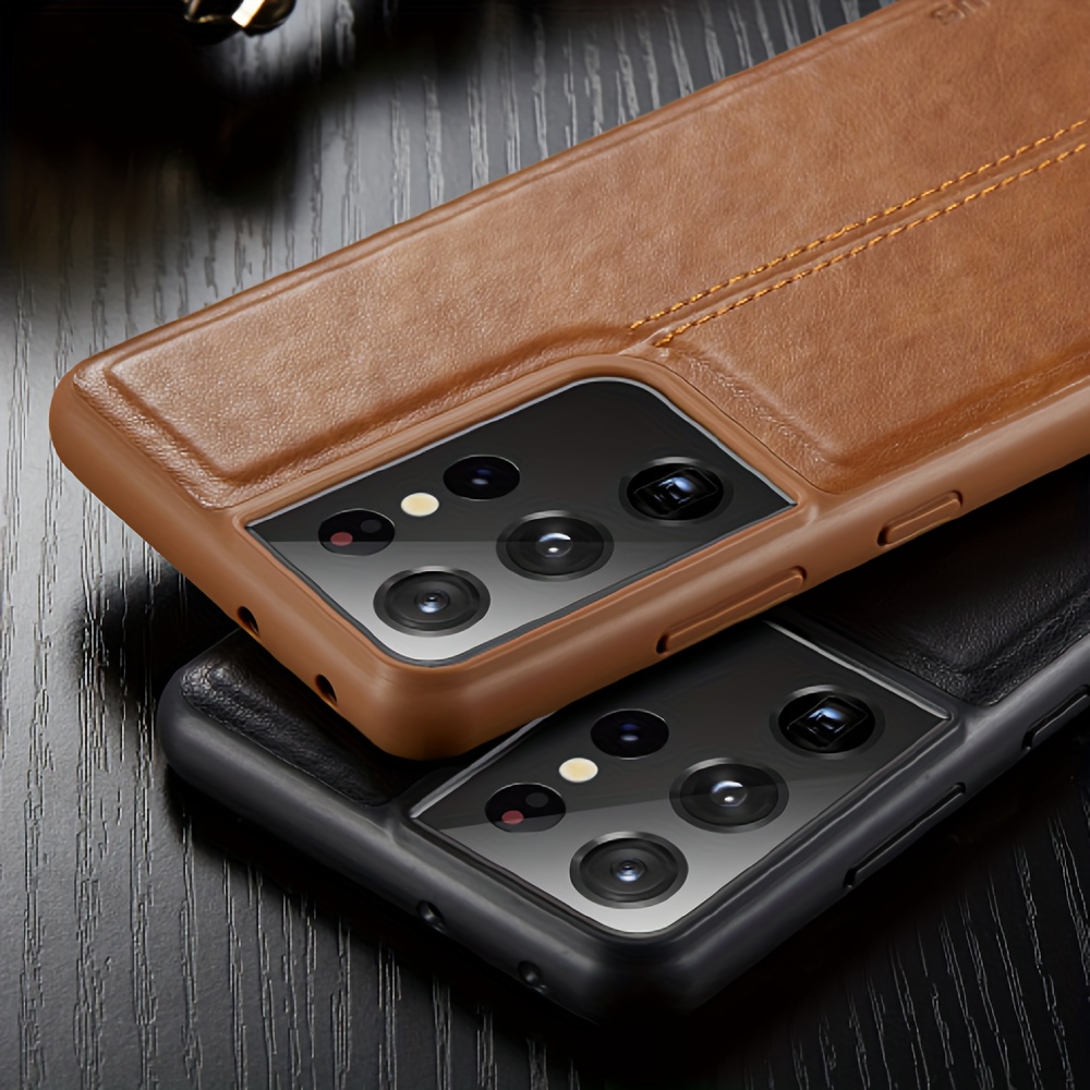 Case for Samsung Galaxy S21 Ultra Case, Samsung S21 Ultra Case 5G,Leather  Quality Design Back Slim Case for Samsung S21 Ultra in 6.8 inch (Brown) 