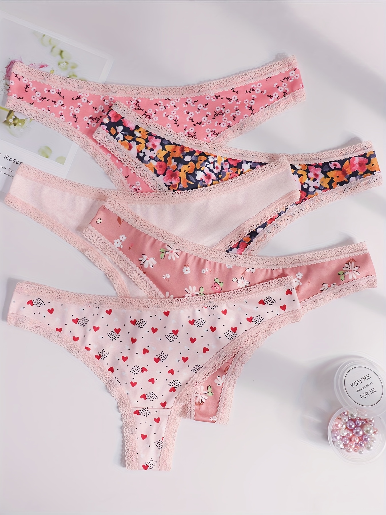 Floral Print Mesh Stitching Thongs Comfy Breathable Stretchy - Temu