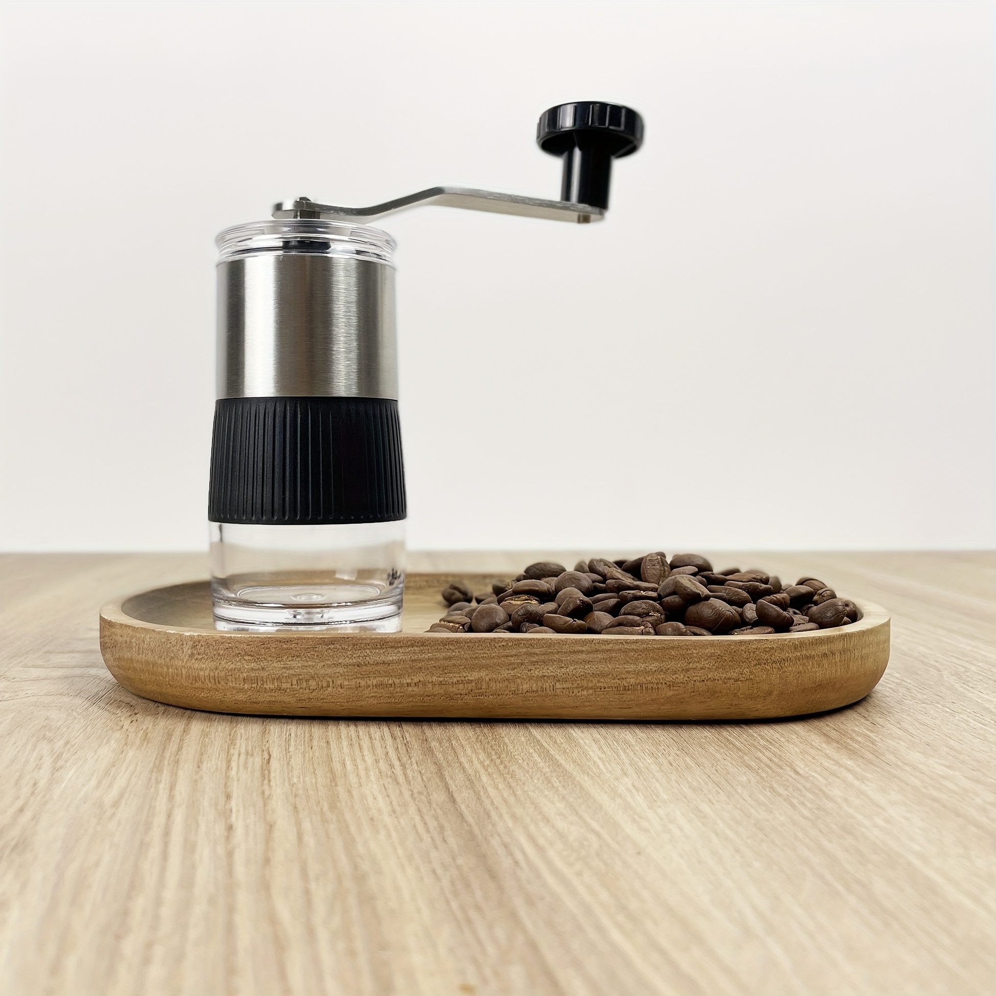 1pc Solid Wood Manual Coffee Bean Mill Hand-operated Small Grinder Crusher  hand