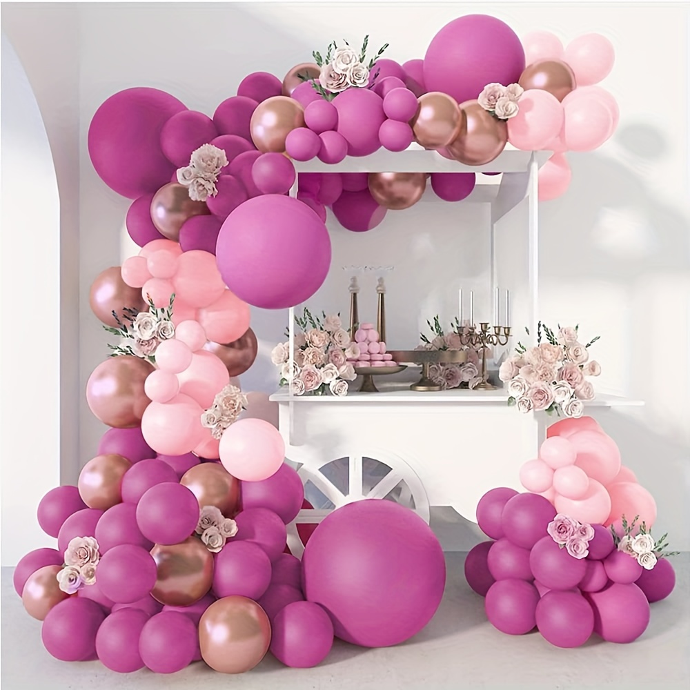  Pink Balloon Garland Arch Kit, 105Pcs Sakura Pink and Retro  Sand White Metallic Rose Gold Latex Balloons for Baby Shower Wedding  Birthday Graduation Anniversary Bachelorette Party Decorations : Home &  Kitchen