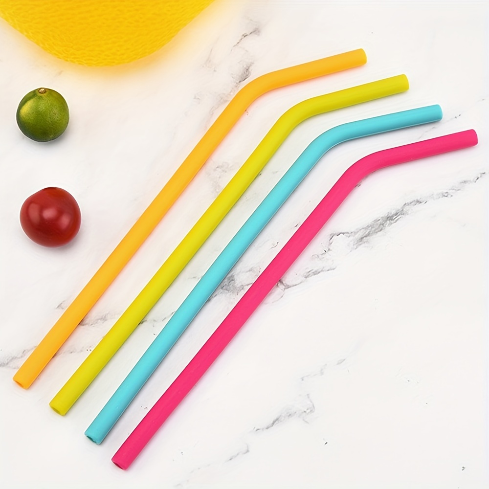 Silicone Drinking Straws, Large Straight Straw, Reusable Silicone Straws,  Random Color - Temu