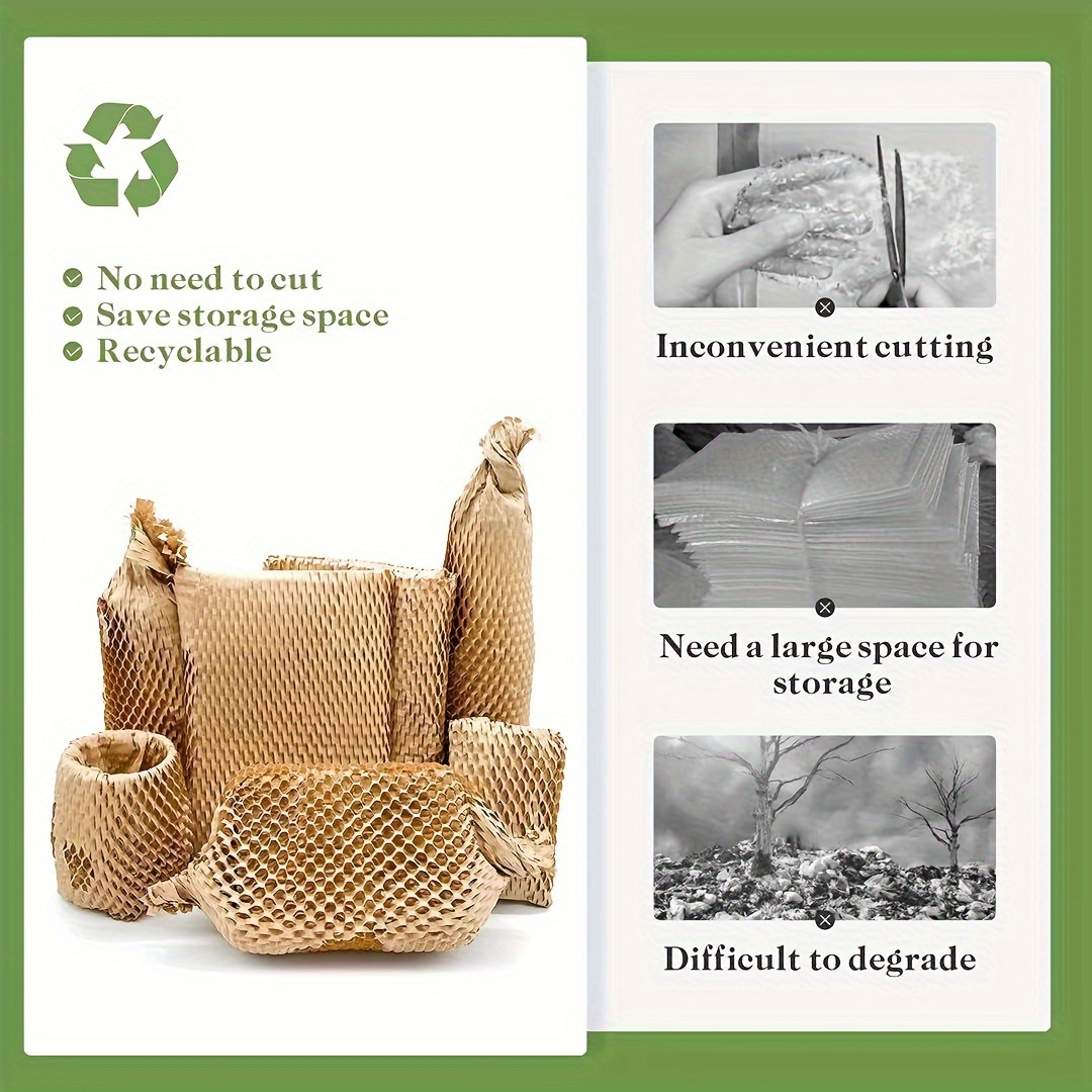 Papier d'emballage en nid d'abeille, alternative de remplacement de papier  d'emballage de 16 X 394 pour le film de rembourrage à bulles pour les  emballages d'expédition en mouvement, fournitures de déménagement  recyclables