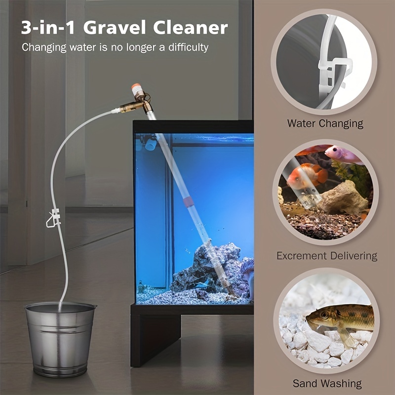 1 Aquarium Gravel Cleaner Water Changer Glass Algae Scrapper