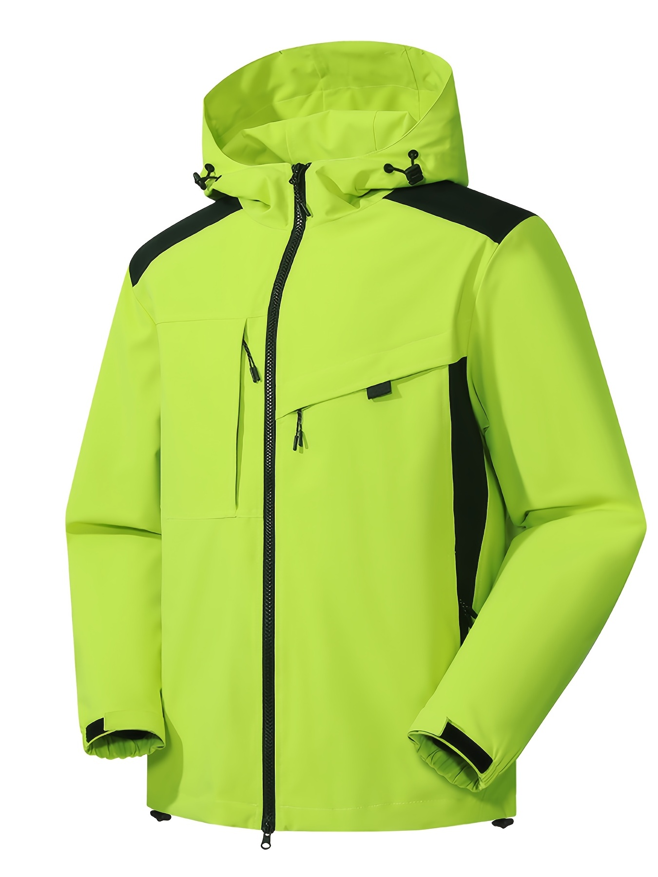  Chaqueta impermeable impermeable a prueba de viento con capucha  ligera cortavientos casual más tamaño con cremallera hasta la lluvia, Verde  ejército, M : Ropa, Zapatos y Joyería