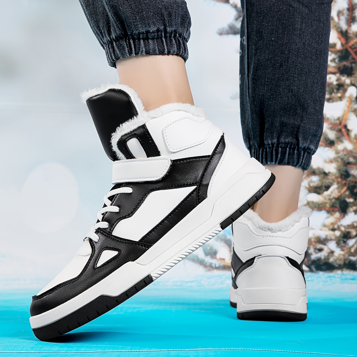 Men's Color Block High Top Skateboard Shoes