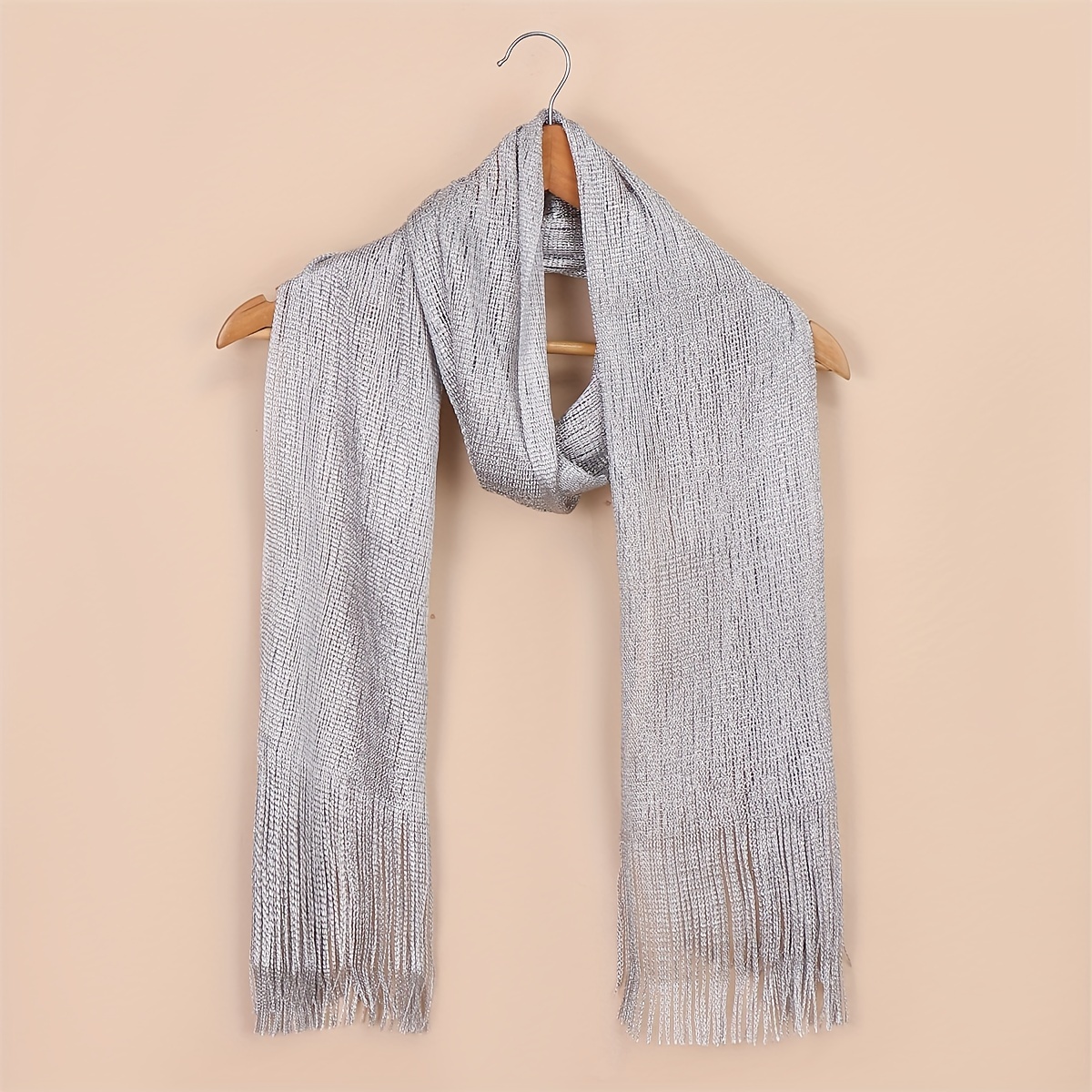 Elastic Fringed Shawls And Wraps For Evening Wear