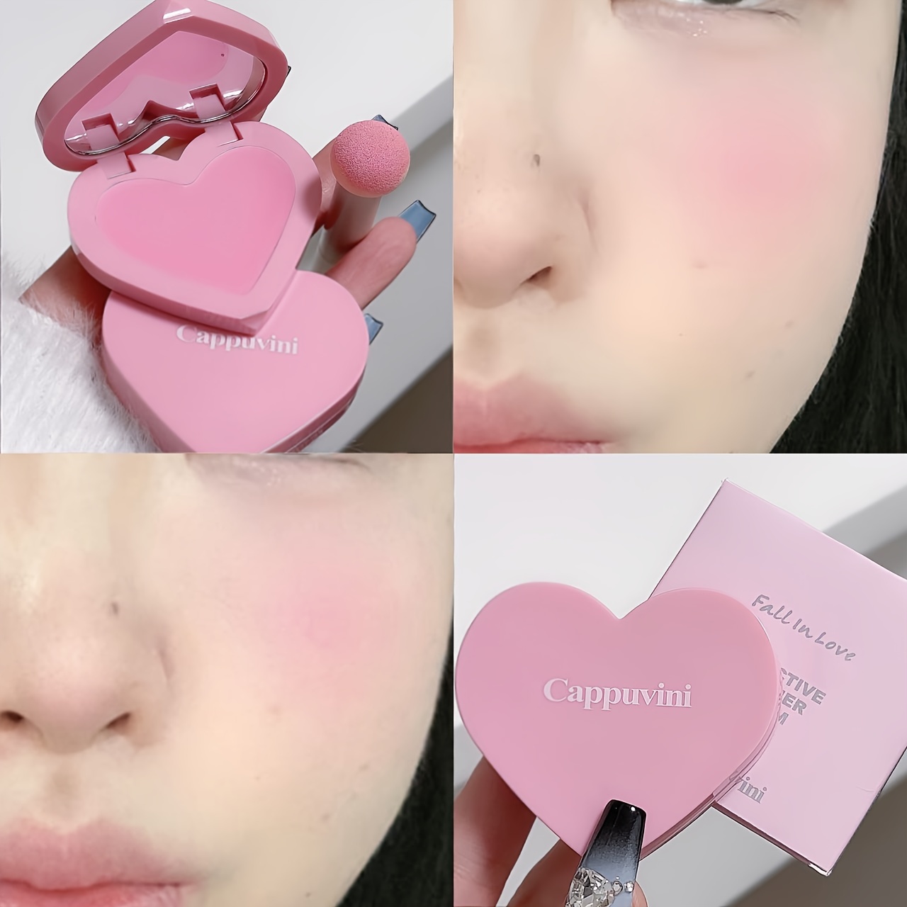 Attractive Blusher Cream Monochrome Heart Shape Powder Blush - Temu