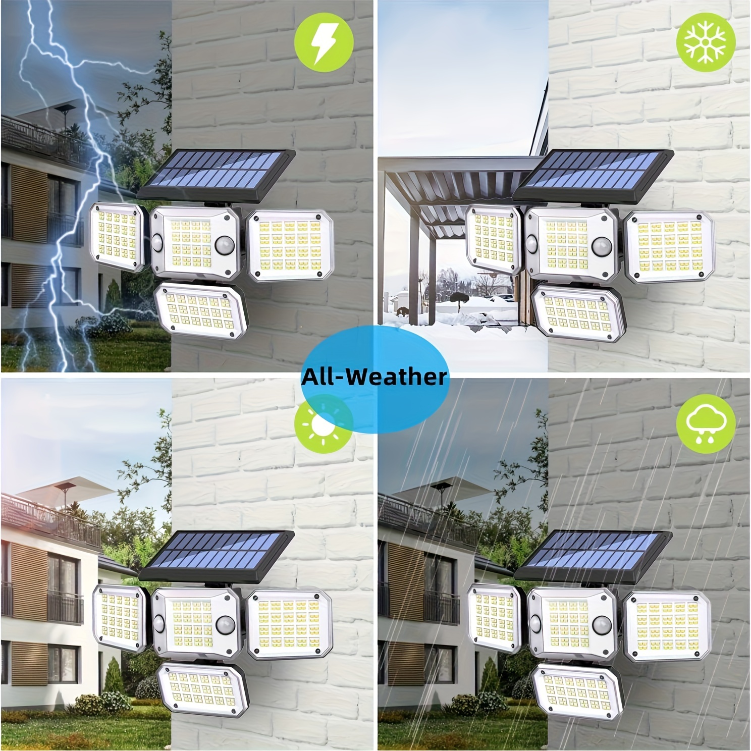 Wall Lights Solar Outdoor 2 Motion Sensor Led Flood Light Temu