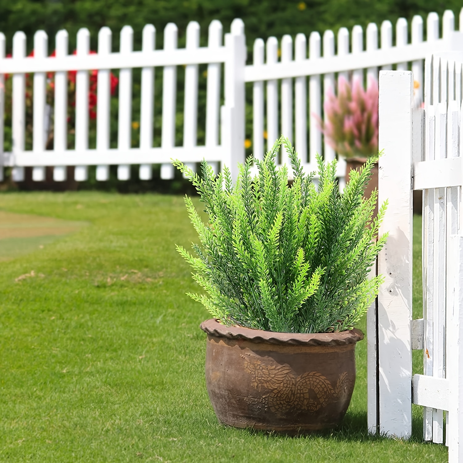 Artificial Bunches of Spring Grass Fake Plants Green Decor 