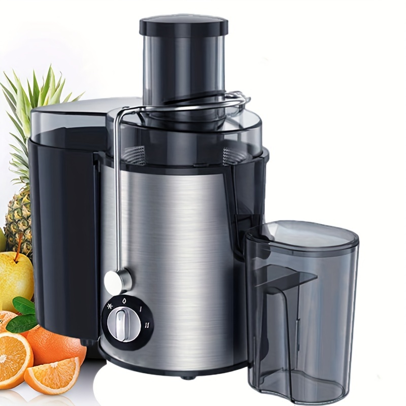 Juicer Machines Vegetable and Fruit, 3'' Wide Mouth Juice Extractor, Easy  to Clean, No-Drip & No-Slip Design, Sliver