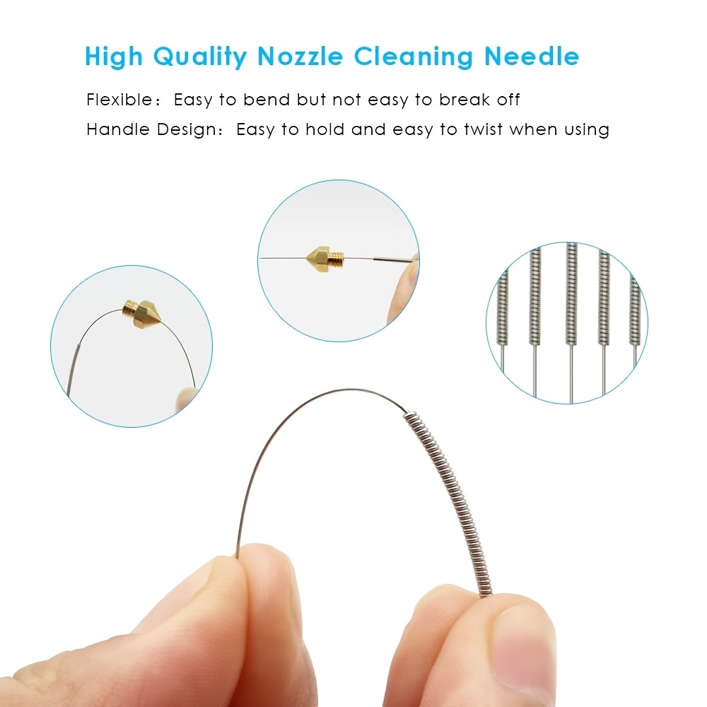10pcs Wiper Nozzle Cleaning Needle 3D Printing Nozzle Cleaner