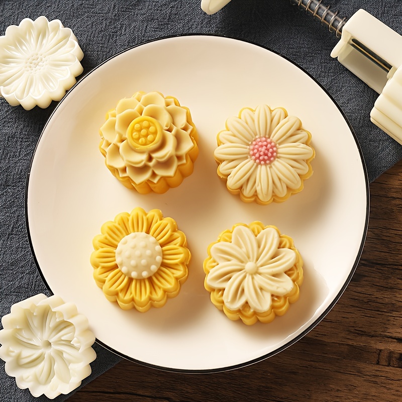 Moule à gâteau de lune, moule à biscuits en bois en forme de fleur moule de  cuisson pour la cuisson, biscuit, dessert (1pc)