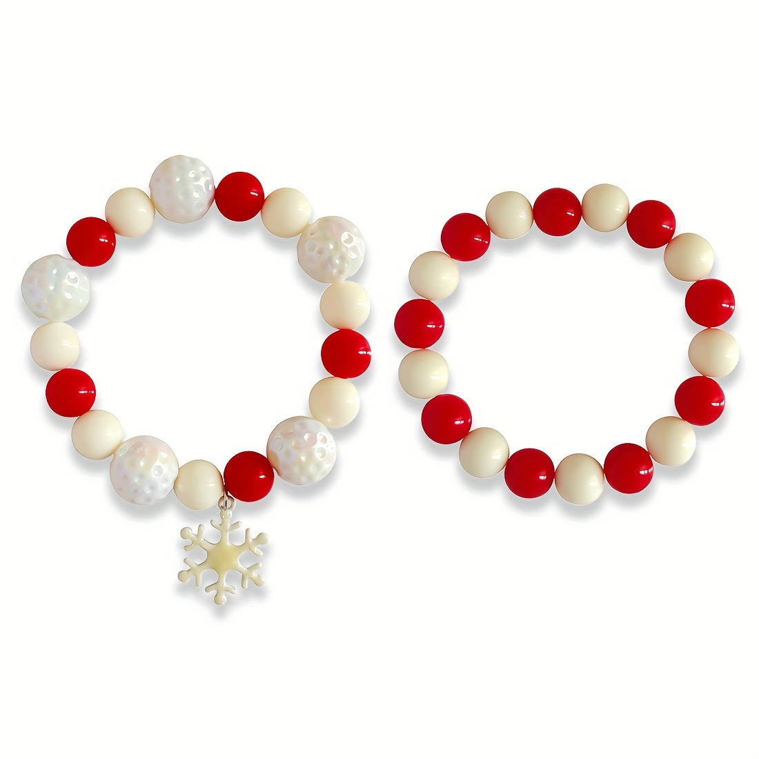 5pcs Reindeer Pendant Beaded Bracelet Set with Colorful Soft Clay Beads Stackable Hand String,Temu