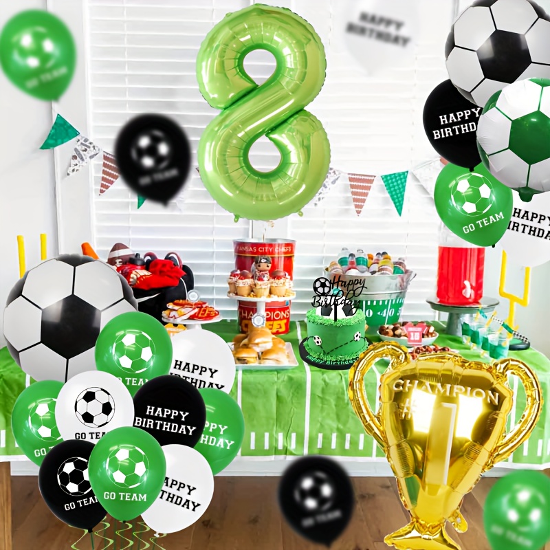 Decoracion Cumpleaños Futbol, Globos de Fútbol de Aluminio Globos Verde y  Blanco Latex Futbol Cumpleaños Decoracion Tema del Fútbol para Los Niños,  Los Fanáticos del Fútbol : : Hogar y cocina