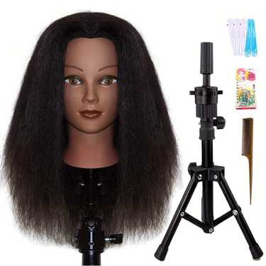100% Real Hair Mannequin Head Training Head Cosmetology Doll Head Manikin Practice Head Hairdresser
