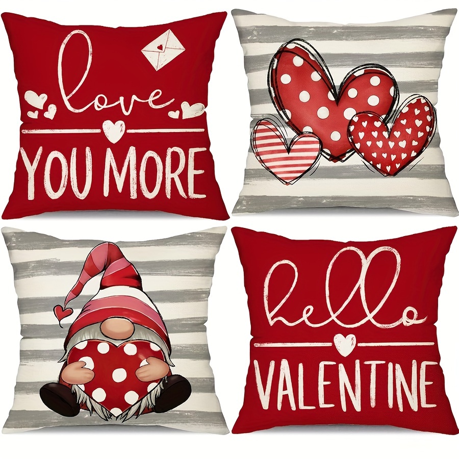 Love Throw Pillow Covervalentine's Day Heart Print Pillow Topromantic Home  Decorhappy Valentine's Day Accent Pillowlet's Kiss You and Me -  Denmark