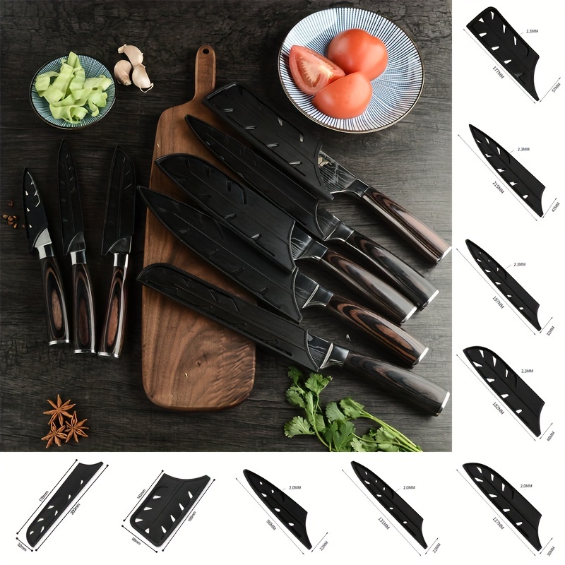 Magnetic Wooden Kitchen Knives Scabbard Blade Cover Protective Knives Sheath