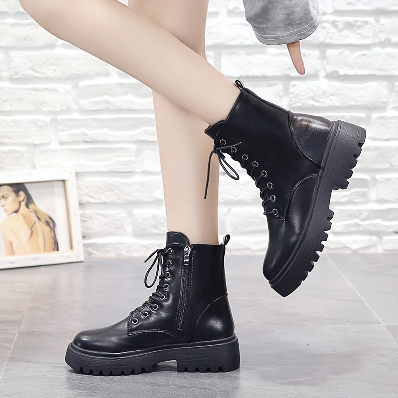 short lace up combat boots