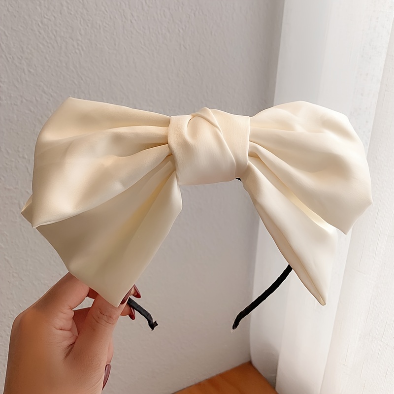 Women Oversize Big Bows Hairband Hair Hoop Imitation Silk - Temu