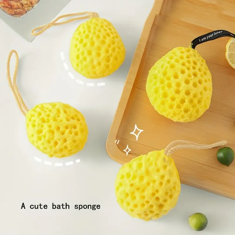 Honeycomb Cheese Bath Sponge Balls Dual purpose Bath Flowers - Temu
