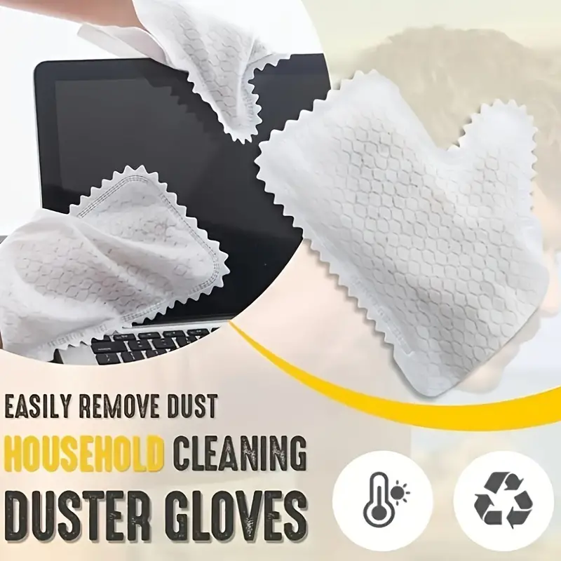 1 10pcs pack disposable non woven cleaning gloves with teeth electrostatic dust removal gloves cleaning supplies kitchen supplies details 2